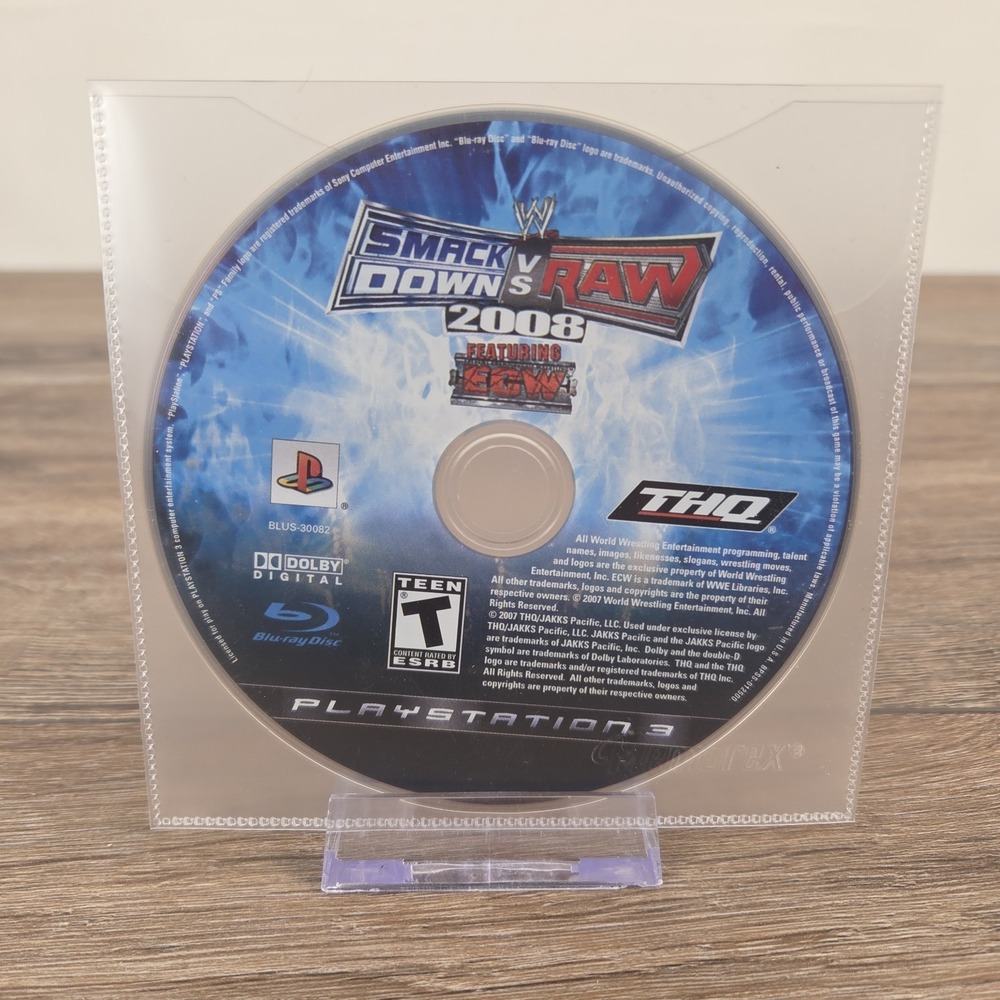 WWE SmackDown VS Raw 2008 Featuring ECW PS3 Disc Only Tested Working